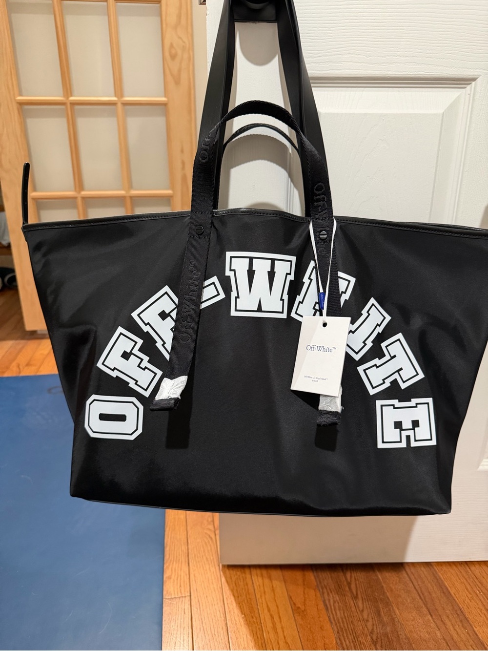 Off-White Black and White Logo Canvas Tote